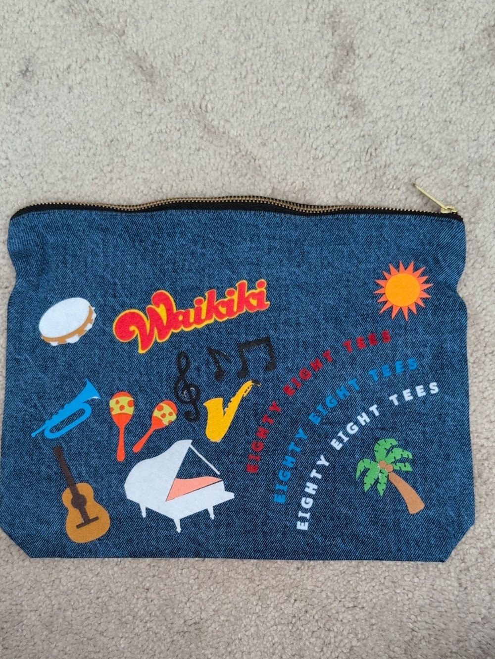 Denim 88 Tees Pouch - Blue